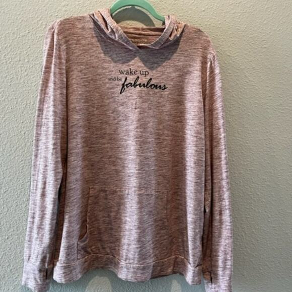 AnyBody Cozy Knit Jersey Message Hoodie - Picture 4 of 6